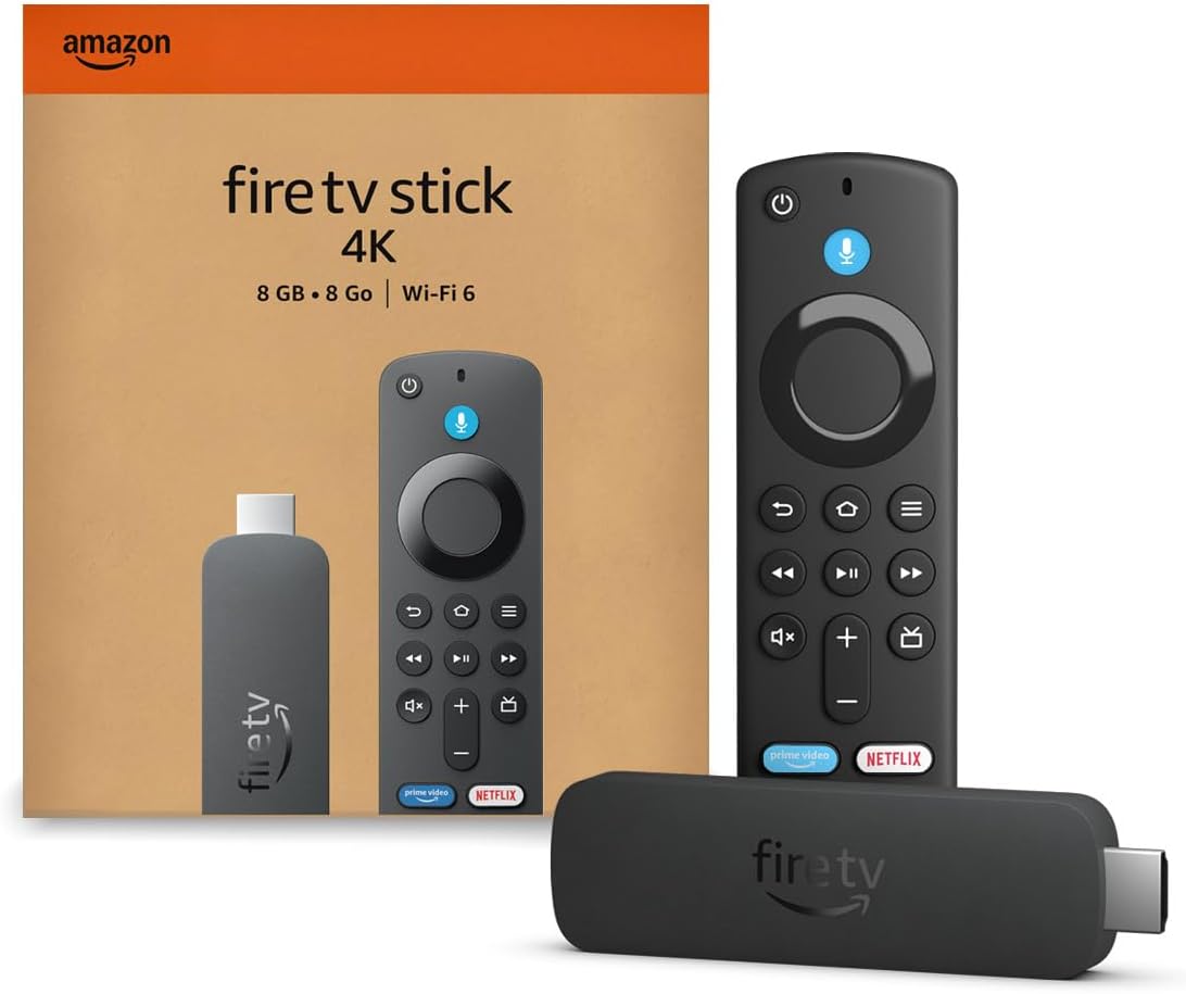 Fire TV Stick 4K (Newest Model) with Ai-Powered Fire TV Search, Wi-Fi 6, Stream over 1.8 Million Movies and Shows, Free & Live TV